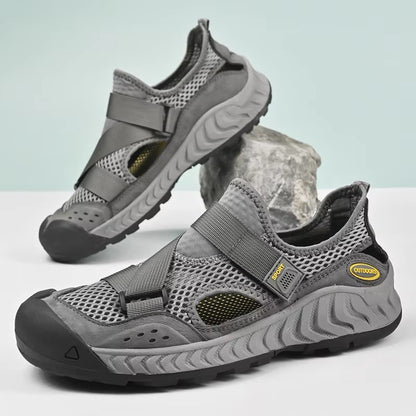 Zomerse herensandalen van echt leer - leren herenschoenen voor vrije tijd, Romeinse sandalen, strandschoenen